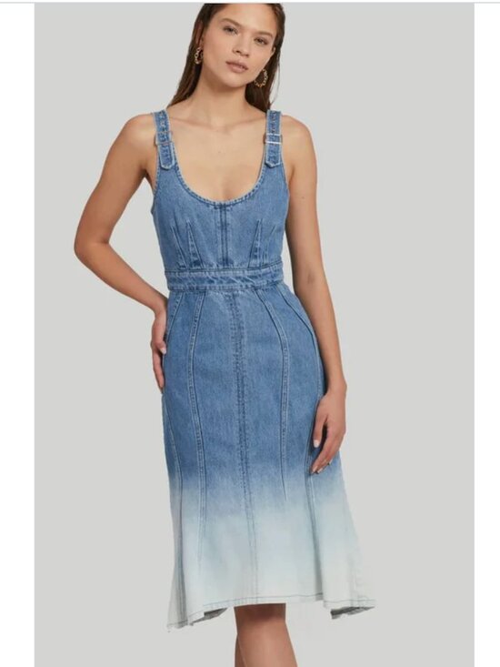 Amanda Uprichard Dresses & Skirts - Amanda Uprichard Blue Denim Ombre Midi Dress